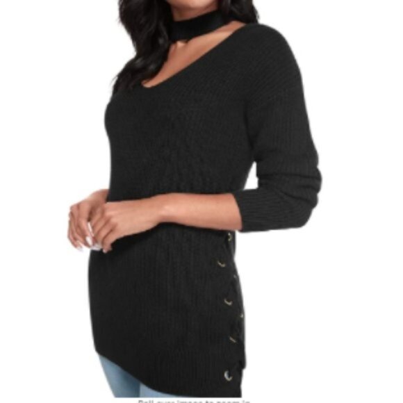 NWT Guess Sweater Lace Up details Size Small - Picture 3 of 15